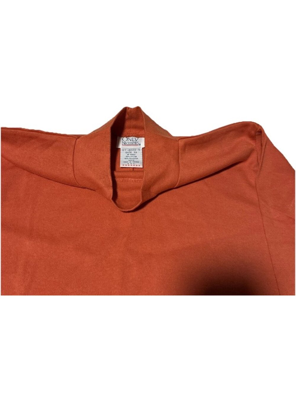 Only Necessities 1X Orange Mock Neck Baby Doll tunic Top Long Sleeve With Pocket